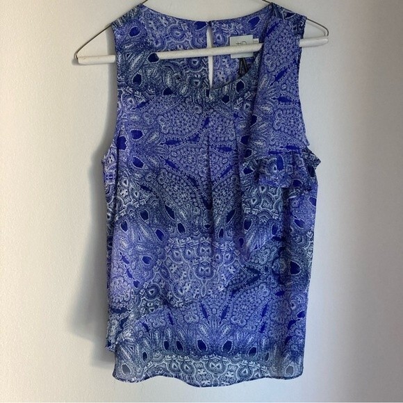 HD In Paris Women’s Tops Anthropologie Sun Garden Ruffle Tank size 10 - EUC! ❤️ - Picture 2 of 8